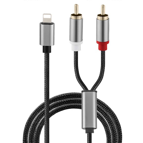 Lightning til RCA Audio Kabel: 1m Y Splitter Adapter til iOS Enheder og DJ Controllere