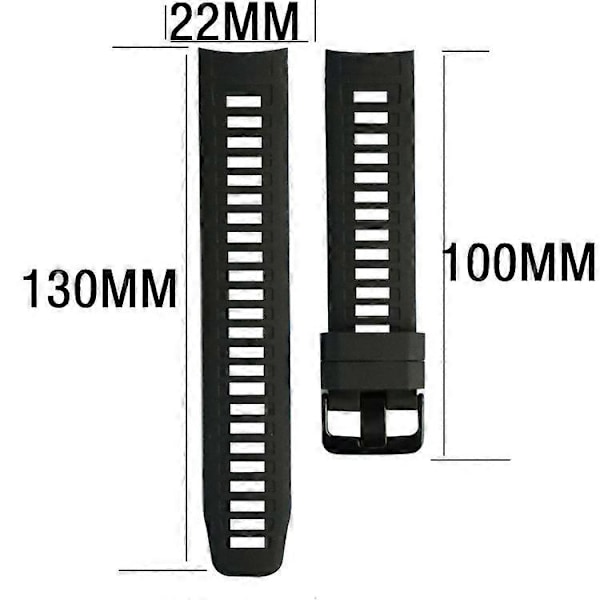 Klokkerem for Garmin Instinct Band Silikon Erstatningsrem Armbånd 22mm blue