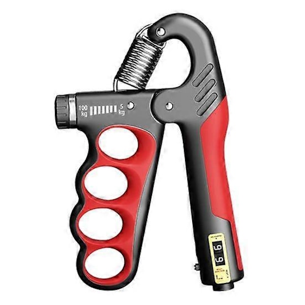 Grip Strength Trainer 5-100KG Mekanisk Underarms Tränare Räknare Män Kvinnor Justerbart Handgrepp Styrka red
