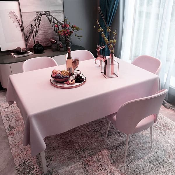 Premium rosa duk, fläckbeständig, alla årstider, rektangulär 140x220 cm