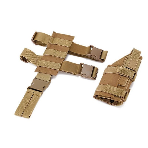 Taktisk Molle Drop Leg Platform Pistolhylster Universal Nylon Benpanel Våpenhylster Veske Hurtigutløser Jakttilbehør tan set