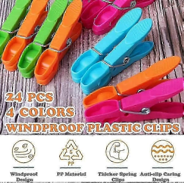 Klesklyper, 24-pakning klesklyper i plast