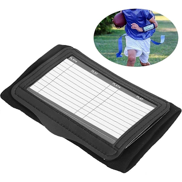 Fotbollsarmband med Spelschema, Fotbollsarmband med Vikbart Transparent Skydd, Tränare Fotboll Kort Hållare Armband Anteckningsblock För Olika Sporter 1Pcs