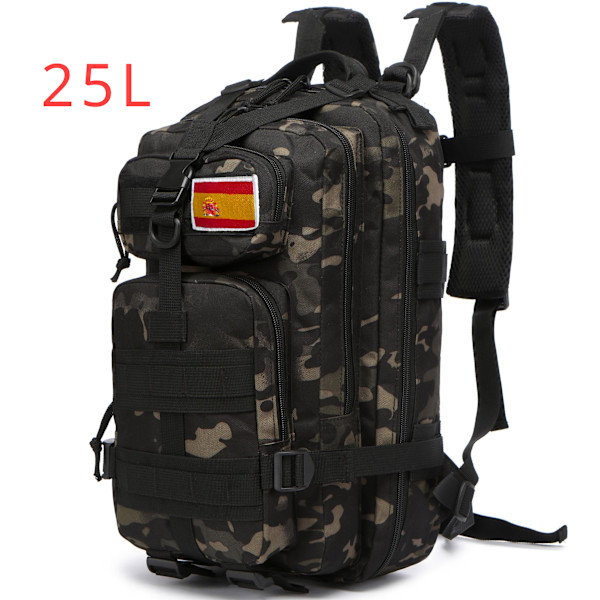 Stor Taktisk Ryggsäck med Stor Kapacitet, 25L/50L, Vattentät, För 3-dagars Nödsituationer, Jakt, Vandring och Camping M