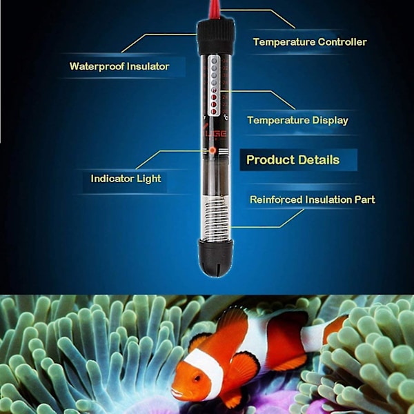 Automatisk konstant temperaturvarmeelement Energibesparende varmeapparat Akvarium Neddykkbar varmeapparat Fiskedam Vann Akvariumsett