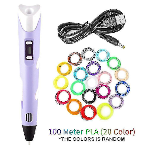 3D-printerpen Digital Intelligent Fremstilling med PLA Farver Filament Refill Purple PLA 50m