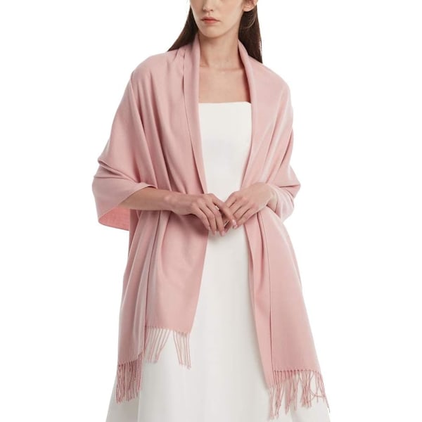 Kvindes Cashmere Sjal Pashmina Shawl Wraps 78\"x28\" Ekstra Stor Cashmere Sjal til Vinter Baby Pink