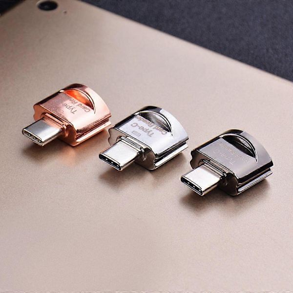 USB 2.0 Typ C Kortläsare för SD, Micro-SD PC Smartphones med OTG Funktion