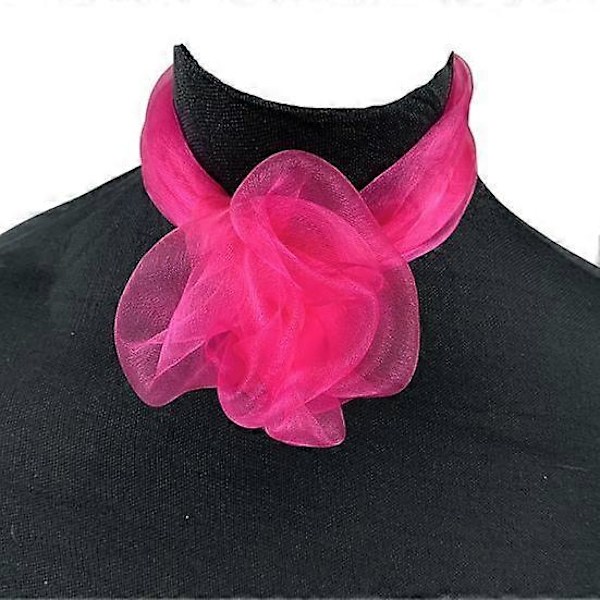 2 stk. Dame Tørklæde Glat Satin Gennemsigtig Ensfarvet Mesh Tynd Justerbar Dekorativ Let Blød Aquaman Dans Squaredans Stewardesse rose red