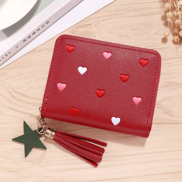 Liten lommebok for kvinner Mini dusk lommebok Red