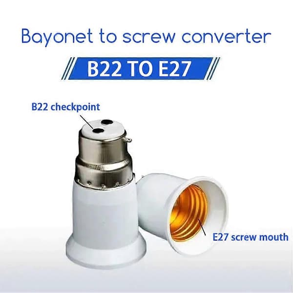 B22 til E27 Pæreadapter - Bajonet til Skrue Fatningskonverter til LED/CFL Pærer 2pcs