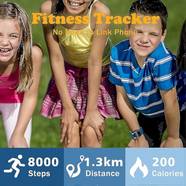 Barnklocka, Digital Klocka Kompatibel Med Pojkar Flickor, Sportklocka Med Fitness Tracker, Väckarklocka, Stoppur, Ingen App Och Vattentät, Klocka Kompatibel 22-BlueYellow-Y