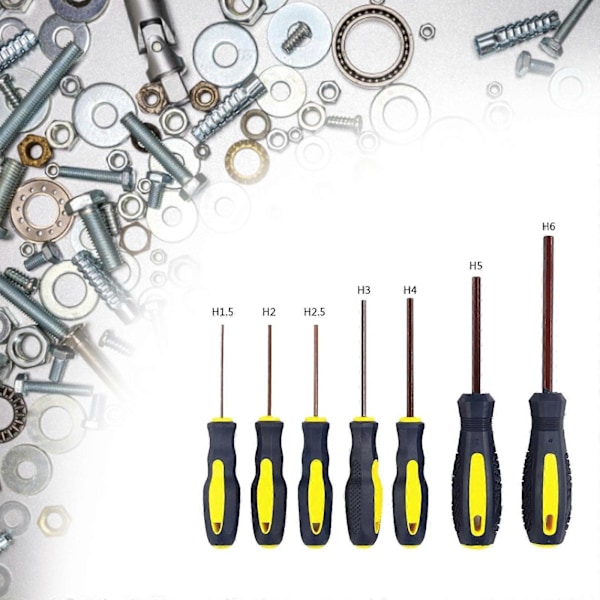 Unbrakonøkkel Bor Bit Magnetisk Sekskantnøkkel Socket Sekskant Bit Unbrakoskrutrekker Bit med Gummihåndtak Skrutrekker 1.5mm-6mm 3.0mm 3.0mm