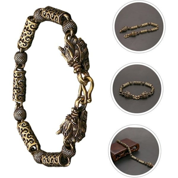 2 Stycken Koppar Griffin Armband Koppar Drake Armband Klassisk Finish Koppar Armband Viking Armband Huvud Armband