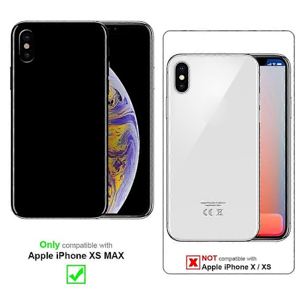 iPhone XS MAX Beskyttelsesetui - med Blomstermønster og Kortlomme FLORAL BLUE iPhone XS MAX