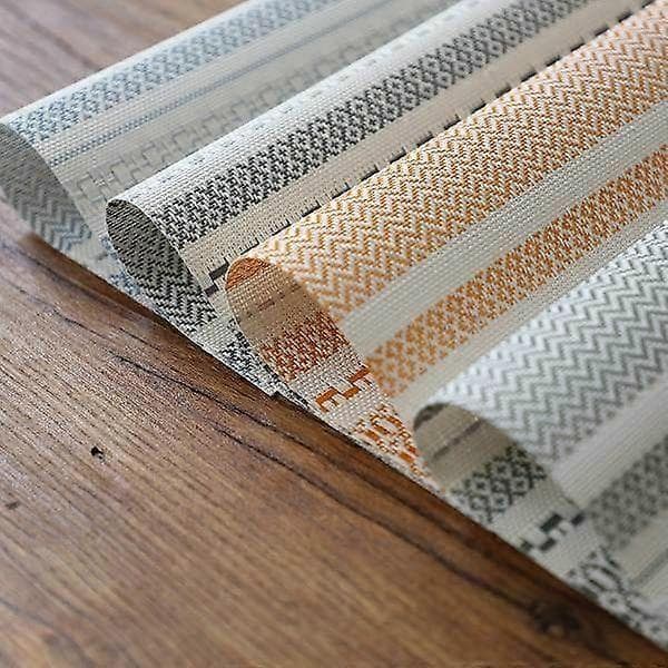 Set med 4 flätade bordstabletter i polypropen och bomull, 45 x 30 cm JJ