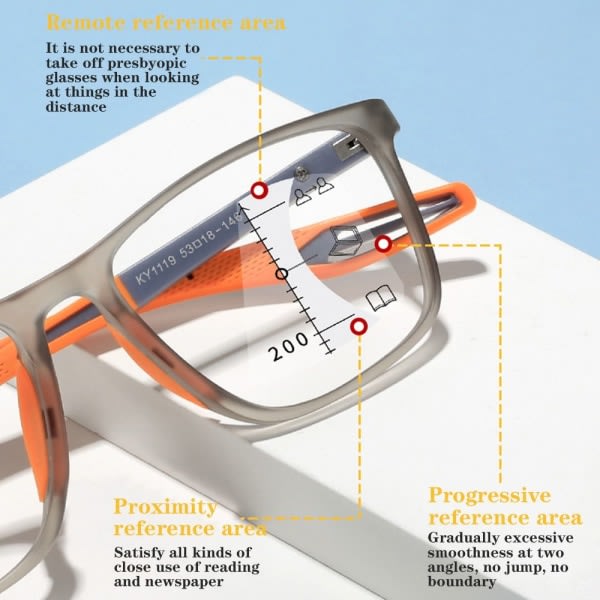 Mordely Sports læsebriller Ultralette briller ORANGE STRENGTH 400 Orange Strength 400 Strength 400