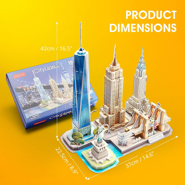 3D-pussel, New York City Skyline Byggmodeller, 123 Bitar