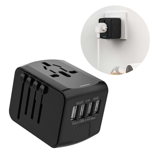 Reseadapter 2000W Snabb Internationell Strömadapter USB Reseadapter US UK EU AU Reseadapter Världsomspännande för Laptop blå