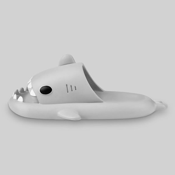 Hajtofflor för pojkar och flickor, Shark Flip Flops för män och kvinnor, Shark Slippers, Bekväma halkfria pool-hajsandaler med tjock sula för sommaren Gray 44/45
