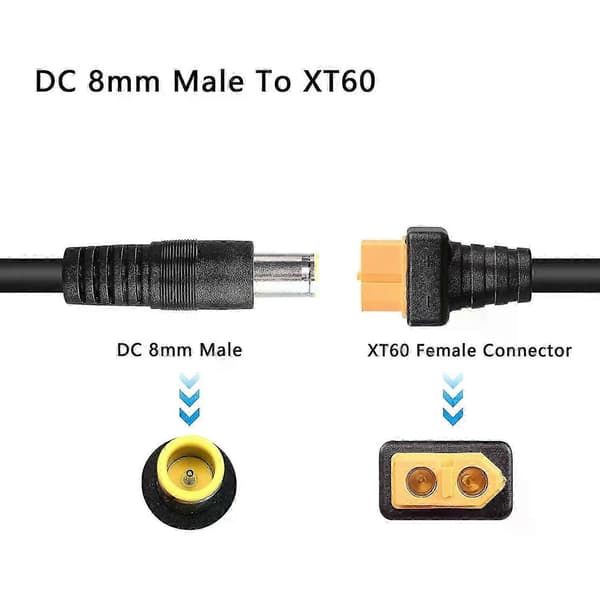 DC 8mm til XT60 strømkabel 14AWG DC 7909 han til XT60 hun adapterkabel til solpanel bærbar strømstation solgenerator