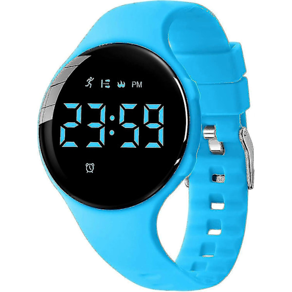 Barnklocka, Digital Klocka Kompatibel Med Pojkar Flickor, Sportklocka Med Fitness Tracker, Väckarklocka, Stoppur, Ingen App Och Vattentät, Klocka Kompatibl 40-Blue-A