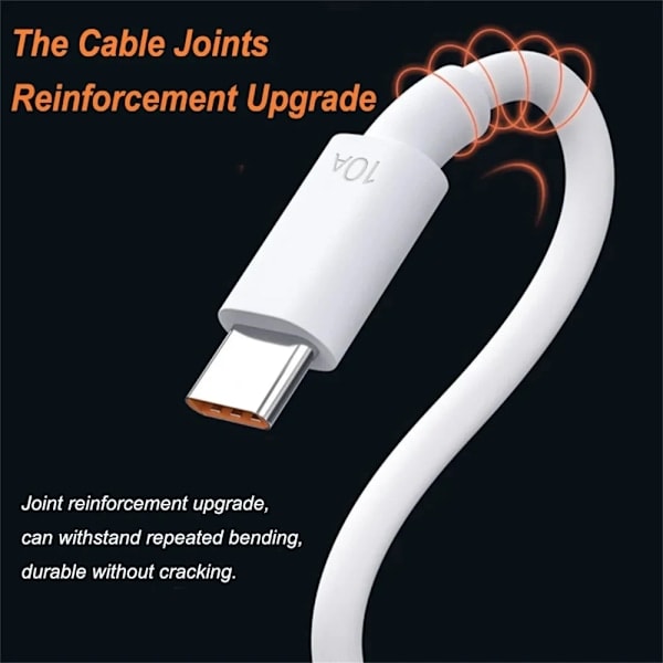 USB Type C -kaapeli 10A Nopea Latauskaapeli Mobiilipuhelimen USB-johto iPhone 15 Xiaomi Redmi Samsung Poco f5 USB C Datakaapeli Johto 10A Type C:lle