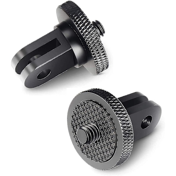 Tripod Adapter Kamera Mount Tilbehør Aluminium Adapter Montering af Kameraer Til For Gopro Mount Og Andre Action Kameraer (2 Stykker, Sort)