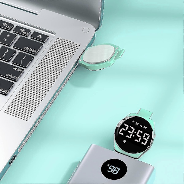 Barnklocka, Digital Klocka Kompatibel Med Pojkar Flickor, Sportklocka Med Fitness Tracker, Väckarklocka, Stoppur, Ingen App Och Vattentät, Klocka Kompatibel 13-LightGreen-F