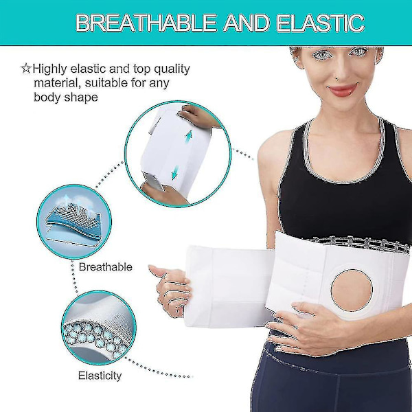 Hernie Bælte, Stomi Støtte Ostomi Hernie Bælte Til Kolostomipose Abdominal Binder Nedre Talje Støtte Bælte Bindende Støtte White XL