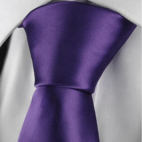Herrar Slips Solid Färg Halsduk för Män Bröllop Business Formell Slipsar Purple