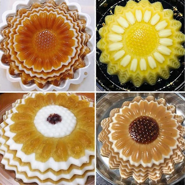 3D Auringonkukka Kukka Syntymäpäiväkakku Leivinpelti Muotti Pannu DIY Tarttumaton Leivontatyökalu