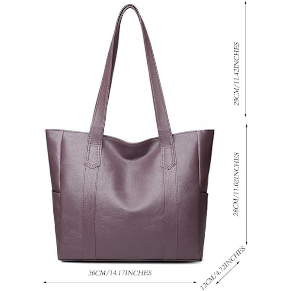 Dametasker, Damehåndtaske, Dame Crossbody Tasker, PU Læder, Dame Skuldertaske 01-morado