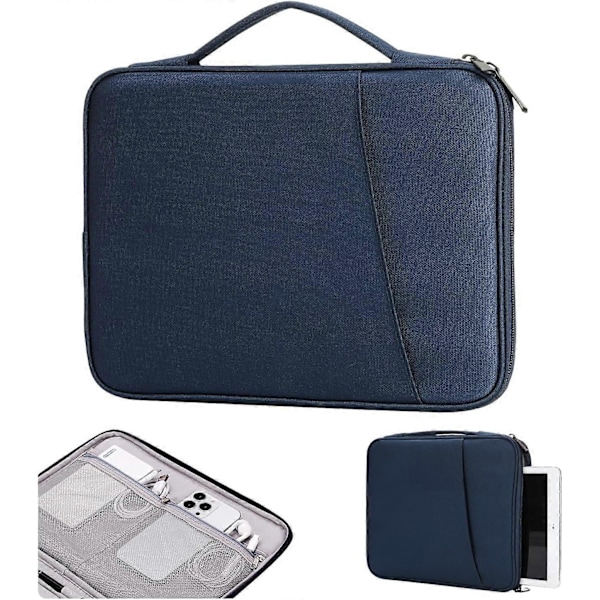Tablet Taske med 9-11 Lommer Kompatibel med iPad, Navyblå