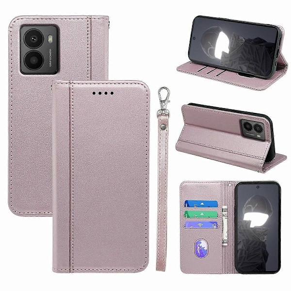HX01 Lommebokdeksel til HMD Fusion 5G Magnetisk Lukking PU Lær Telefondeksel - Rose Gull Multicolor Rose Gold
