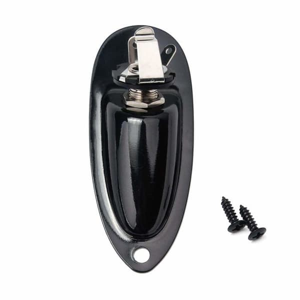 Sort båd jackstik med skruer - Fender Strat guitar input/output - guitartilbehør