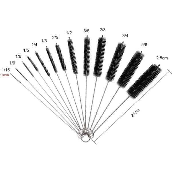Pullonharjat, 13 kpl Putkiharja Nylon Pulloputkien Puhdistussarja Pullolasin Puhdistukseen