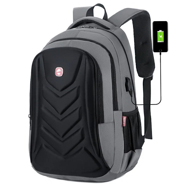 Stor business-ryggsekk for datamaskin, skolesekk for studenter Gray