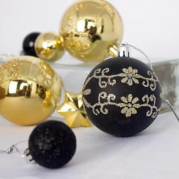 6cm Julekugle Dekoration Juletræskugle Ornament Vedhæng Hængende Dekor Glædelig Jul Dekoration Hjem Nytår 2024 Silver 3-6cm