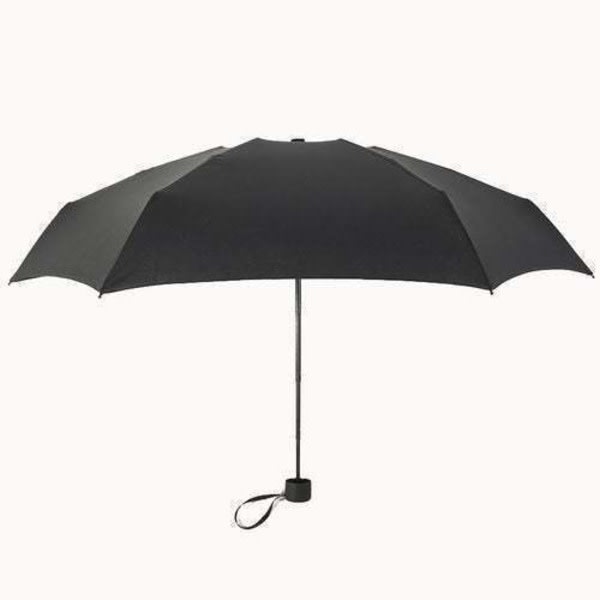 Lille mode mini lomme, folde UV-beskyttelse Vandtæt paraply (sort)