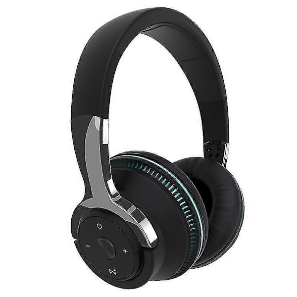 H2 Trådløst Bluetooth Headset Lysende Fulløre Hodetelefon Stereo Subwoofer Headset Med Mikrofon Matte black