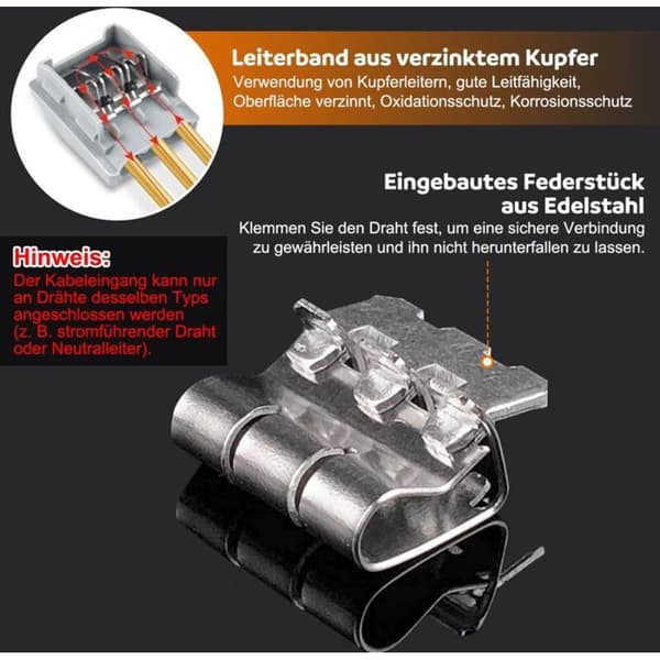 Snabba elkopplingssats, 80 st kopplingsplintar, 0,08-4,0 mm² kabelkontakter