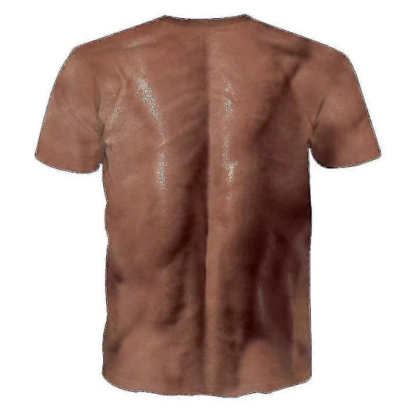 3D Muskeldragt Muskelmand Personlighed Realistisk Kortærmet T-shirt Model C01 2XL
