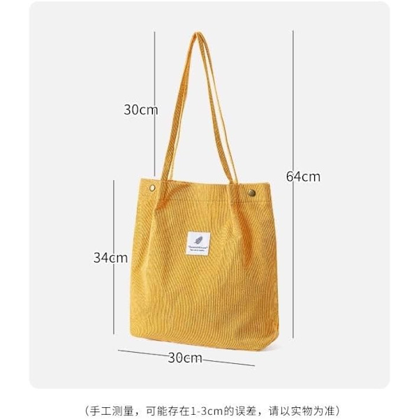 Canvas Håndvesker for Kvinner, Casual Canvas Crossbody Veske med Glidelås, Dobbel Skulderstropp, Canvas Vesker for Shopping, Arbeid og Reise Djb02-amarillo