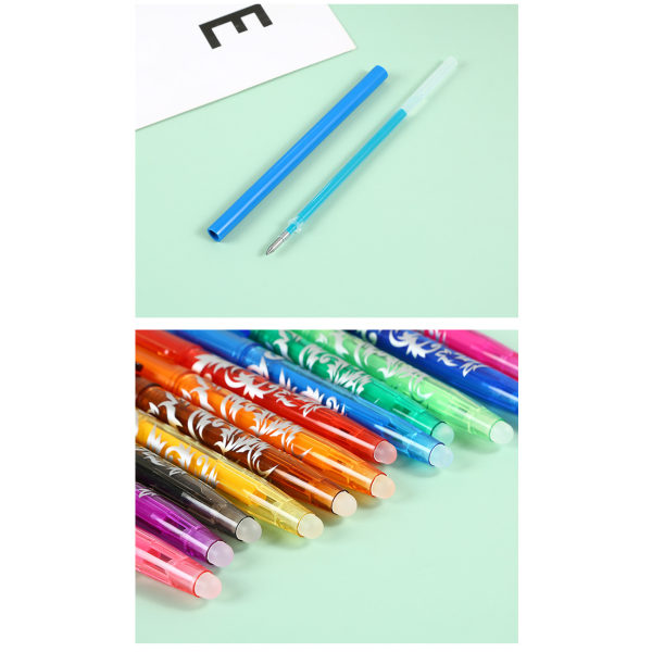 12st Multi Lätt att radera Neutral Pen Creative Color Erasing Penna Student Temperaturkontroll Raderbar Penna Varmvatten Penna 12st Färg 0,7 mm