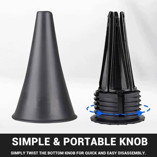 Sort foldbart trompetstativ - 10,5 cm 5 ben - Klarinetstativ A og B