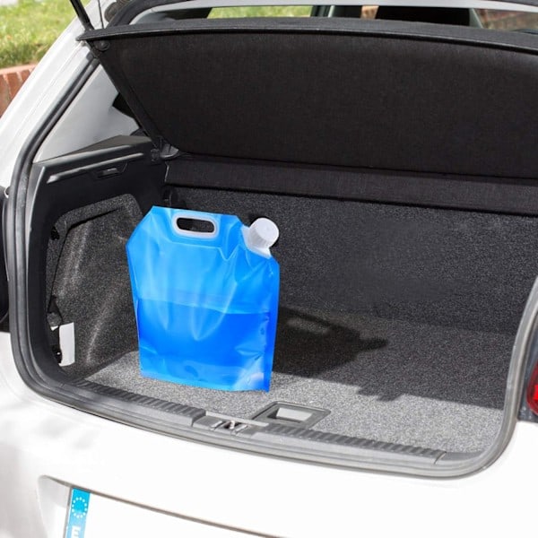 4-pak vandbeholdere, 5L sammenklappelig drikkevandsbeholder til bil, foldbar vandpose til udendørs brug, sport, vandreture, camping, grillning