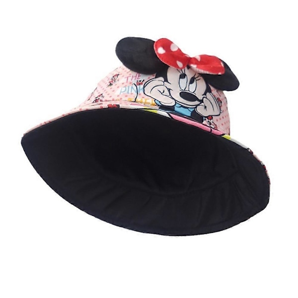 Reversibel Mickey Minnie Musse bøttehatt for barn, fiskerhatt, caps, beanie, solhatt B