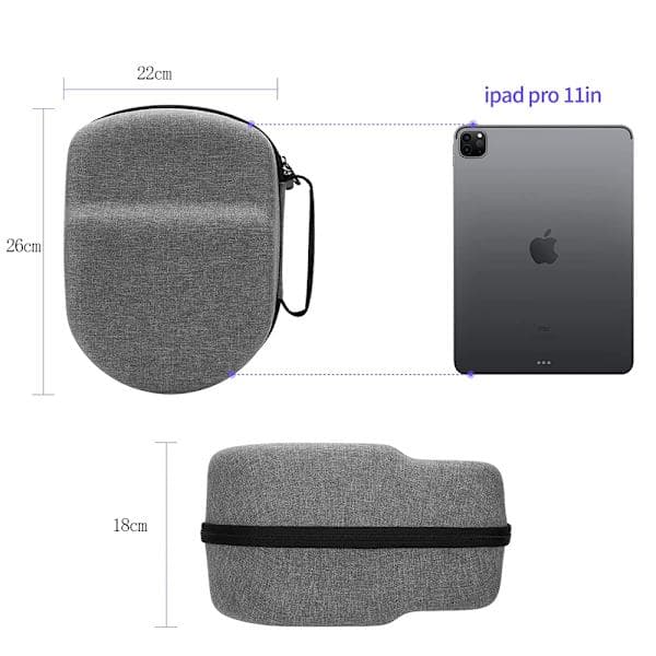 Fodral för Meta/Oculus Quest & Quest 2/Pico 4 VR-spelheadset och Elite Strap, grå resväska