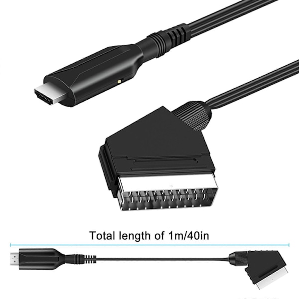 Bärbar HDMI-kompatibel till SCART-omvandlare Adapter Stöd PAL PAL/för M
